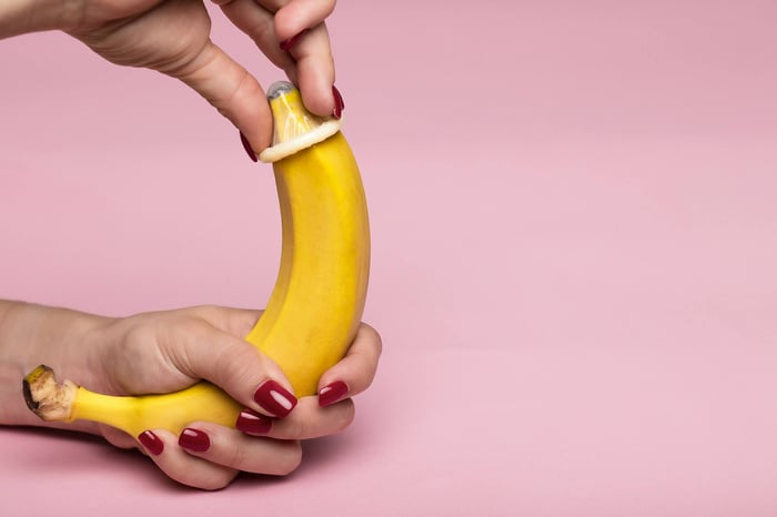 External condom on banana