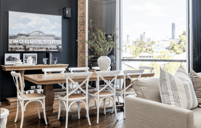 Cross back chairs and stools