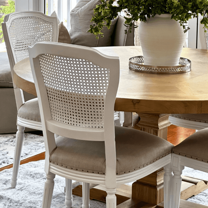 Hamptons dining chairs and kitchen stools