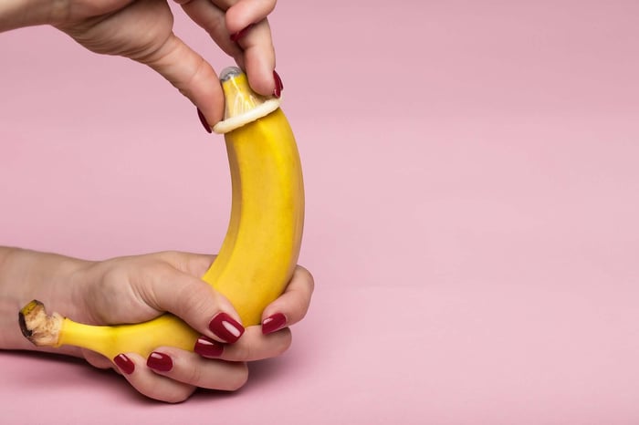 External condom on banana