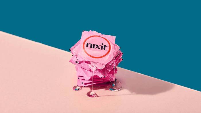 Stack of nixit condom packets