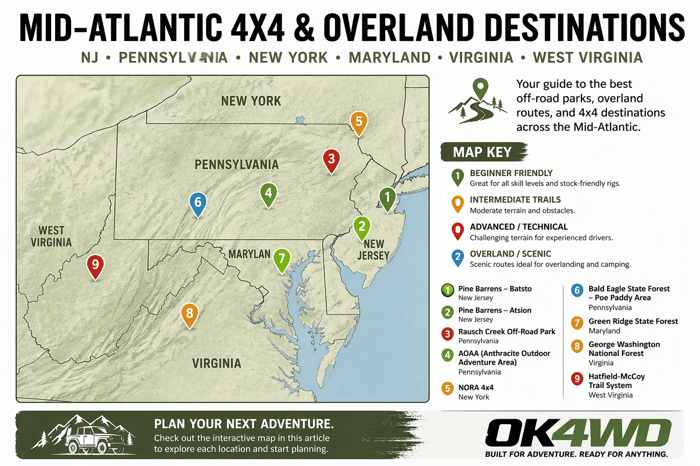 Best 4×4 & Overland Weekend Trips in the Mid-Atlantic