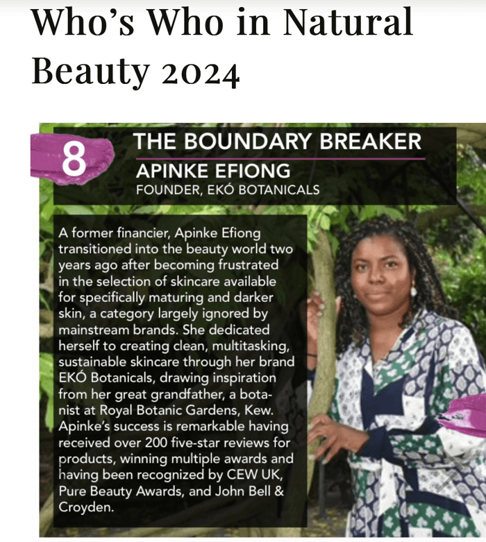 Who's Who Natural Beauty 2024, Apinke is #8