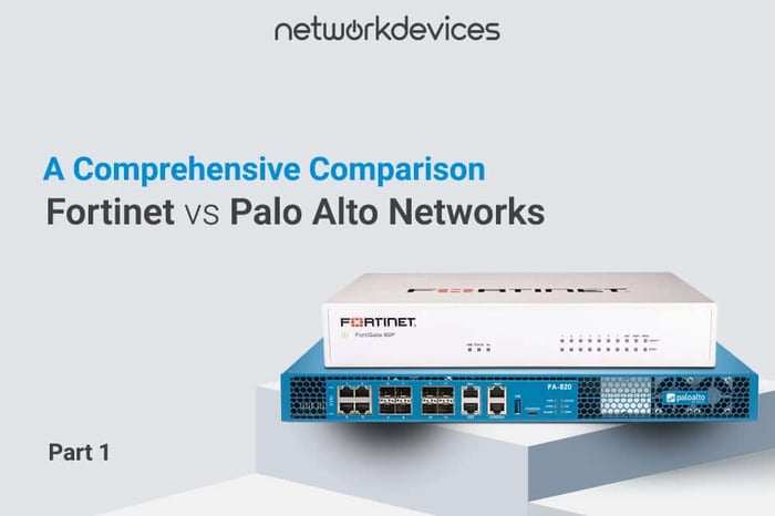 Fortinet vs Palo Alto Networks firewall comparison – Part 1 visual with FortiGate firewall and PA-820 appliances.