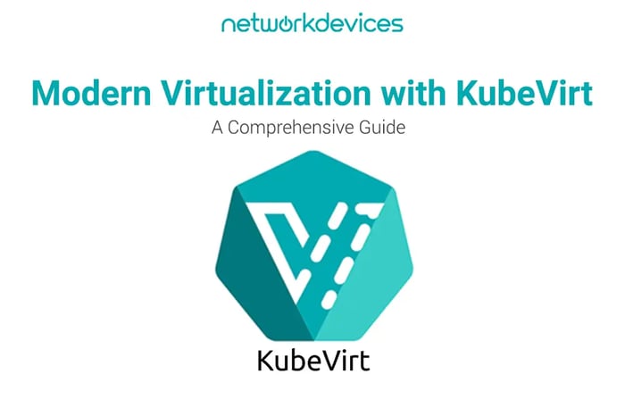 Modern Virtualization with KubeVirt: A Comprehensive Guide – NetworkDevices logo and KubeVirt icon