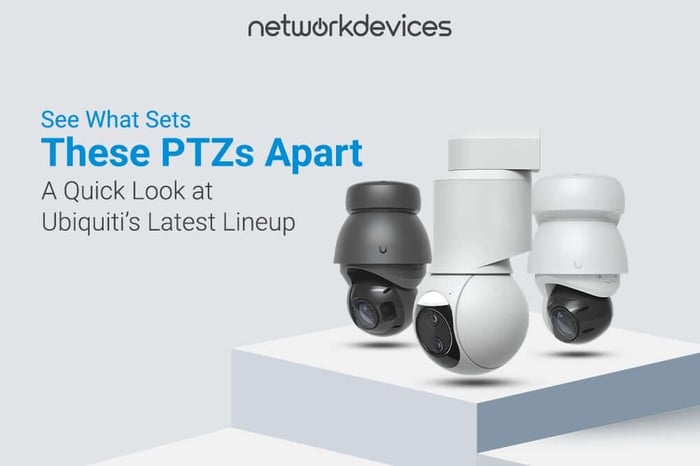 Banner showing Ubiquiti G6, Precision, and Industrial PTZ cameras with the headline 
