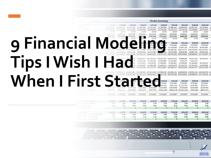 9 Financial Modeling Tips I Wish I Had When I First Started