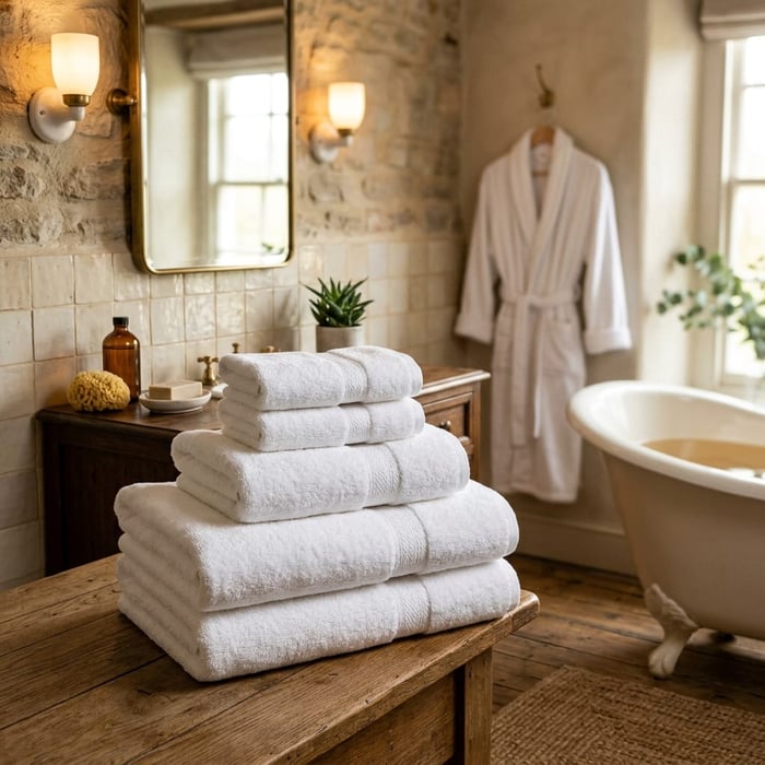 Which Store Offers Bath Towels in Bulk for a Boutique Hotel?