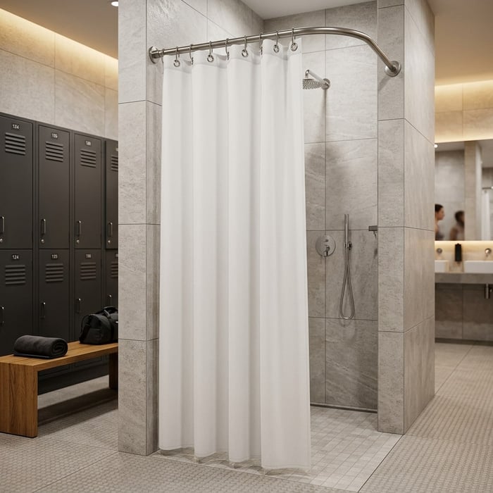 Where Should I Buy Polyester Fabric Shower Curtains for a Gym Locker Room That Needs Grommet or Buttonhole Headers?