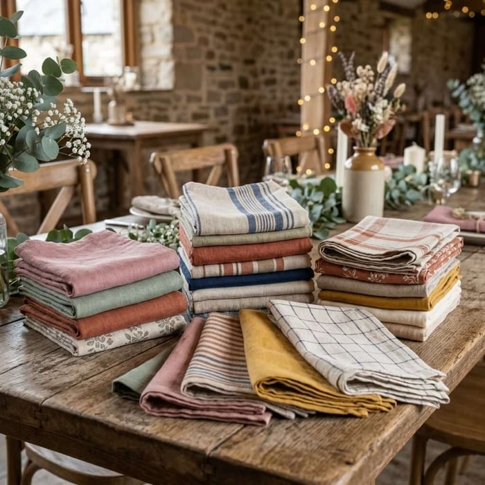 Where Can I Buy Napkins And Tablecloths In Bulk Linen-Style Napkins For A Wedding Venue?