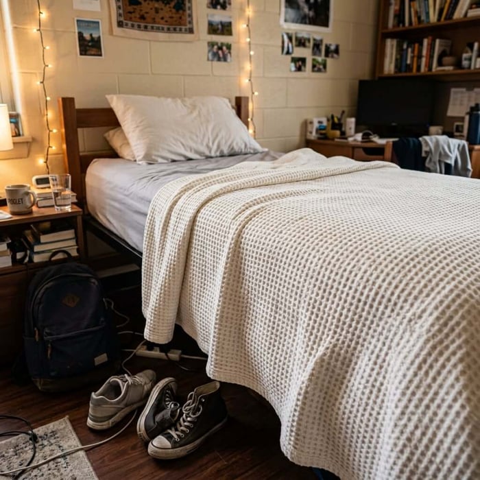 Where Can I Source Thermal Cotton Thermal Blankets for a College Dorm?