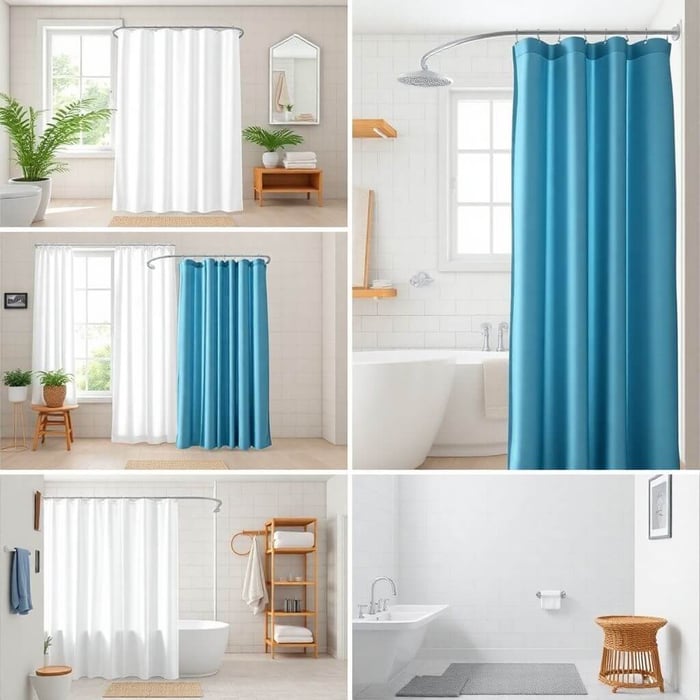 Which Store Offers Vinyl Shower Curtains in Bulk for a Gym Locker Room?