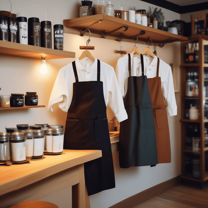 Who Sells Bulk Colors And Sizes Waist Wholesale Aprons In Bulk For A Coffee Shop?