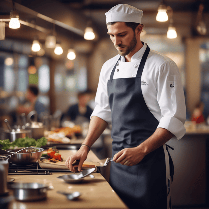 Who has wholesale chef aprons that fits a restaurant kitchen?