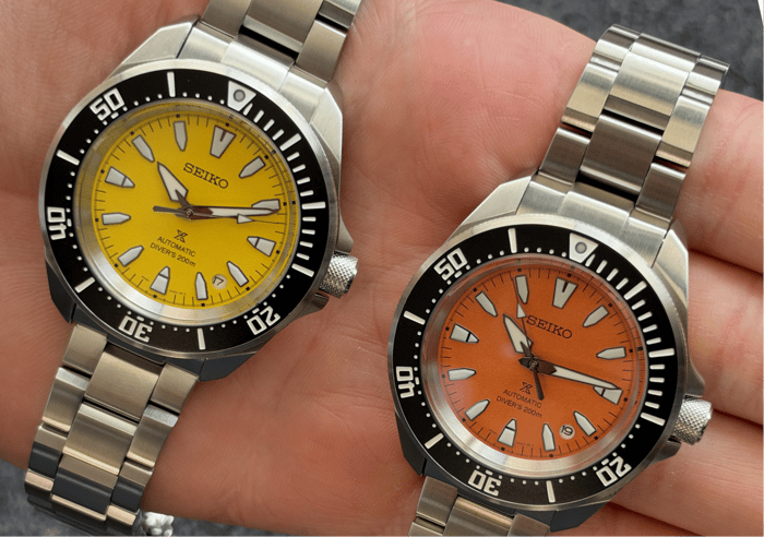 Seiko Prospex HBB004K Sunset Orange & HBB003K Golden Hour