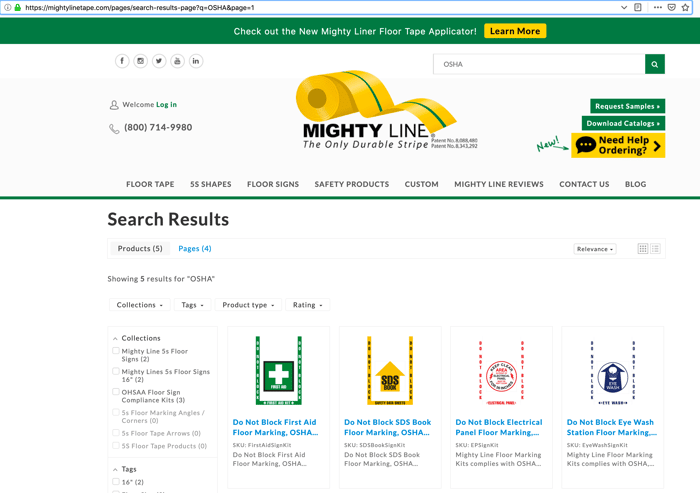 Mighty Line OSHA Floor Signs