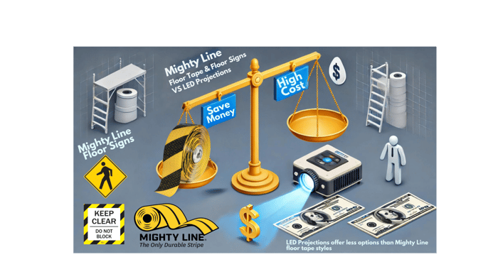 Case Study of Heavy Duty Tape vs Paint vs LED Projectors