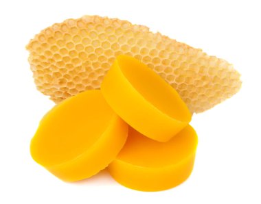 Natural beeswax honeycomb built by honeybees