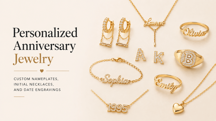 Personalized Anniversary Jewelry: Custom Nameplates, Initial Necklaces, and Date Engravings