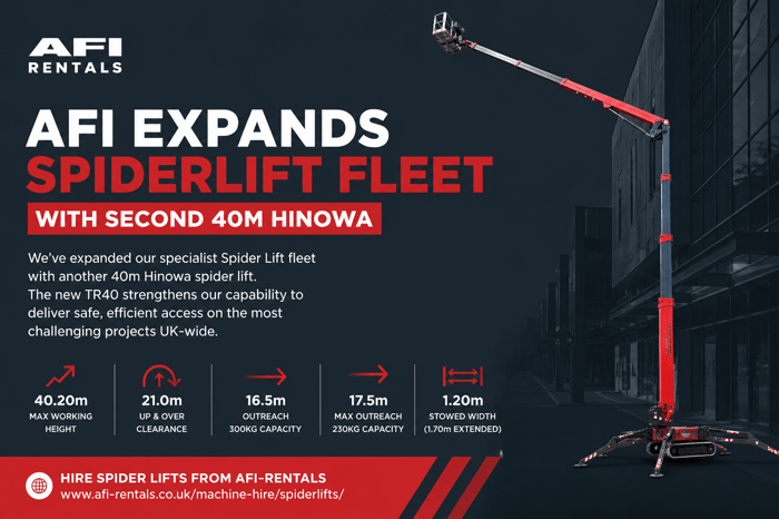 AFI Expands Spiderlift Fleet with Second 40m Hinowa