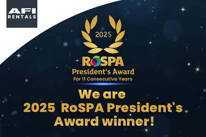 AFI Rentals Wins second RoSPA President’s Award for winning Gold for 11th Consecutive Year