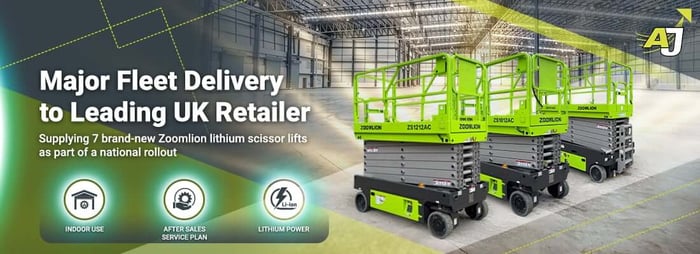 Surging Demand for Warehouse Access Sees AJ Access Deliver Seven Zoomlion Lithium Lifts to Leading UK Retailer
