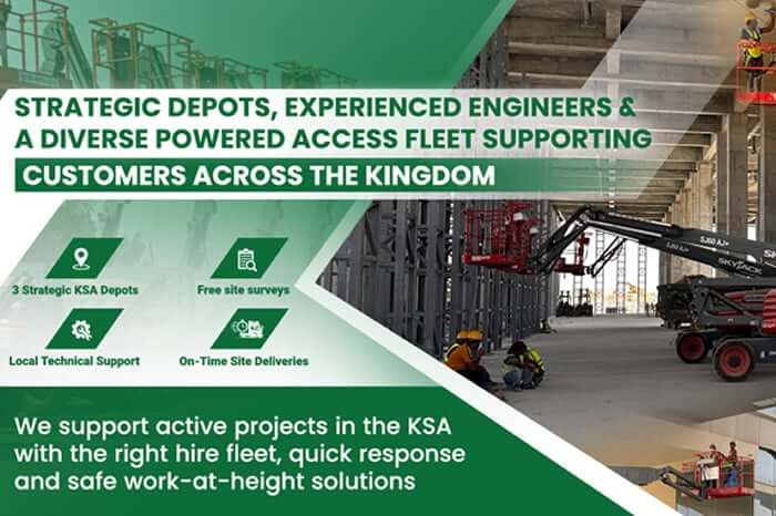 Strategic depots, experienced engineers and a diverse powered access fleet supporting customers across the Kingdom