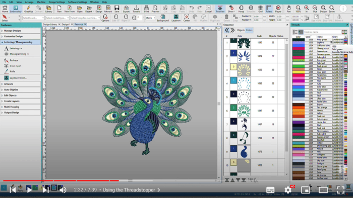 6. Changing Colors in Hatch Embroidery 3 Composer & Digitizer