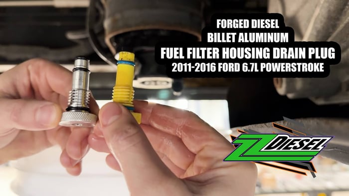 Premium Billet Aluminum Fuel Filter Housing Drain Plug for 6.7L Powerstroke