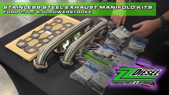 ZZ Diesel Stainless Steel Exhaust Manifold Kits, Ford 7.3L 6.0L Powerstroke