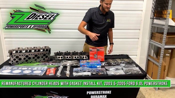 Reman Cylinder Heads with Gasket Install Kit, Ford 6.0L Powerstroke
