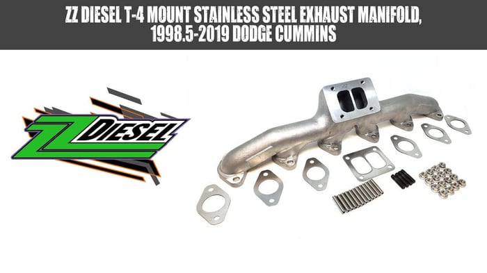 T-4 Mount Stainless Steel Exhaust Manifold 1998.5-2019 Cummins
