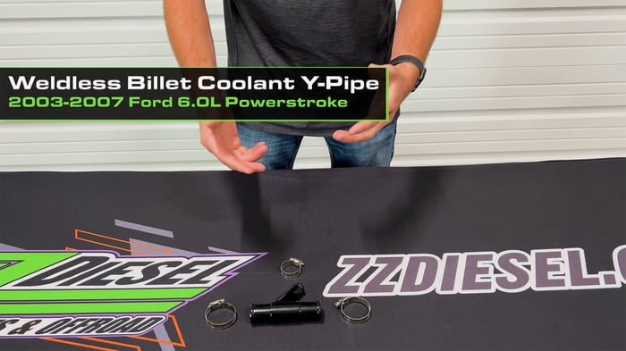 Weldless Billet Coolant Y-Pipe, 6.0L Powerstroke