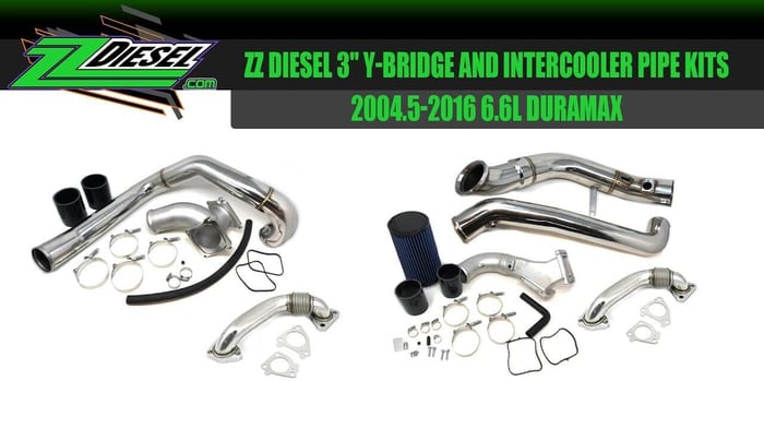 ZZ Diesel 3 Y-Bridge and Intercooler Pipe Kits. 04.5-16 Duramax
