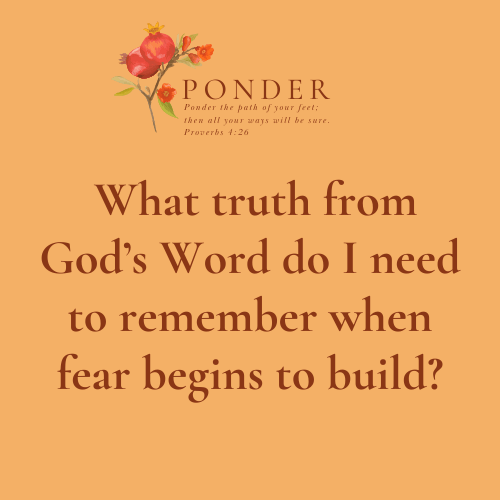 Ponder: What truth from God’s Word do I need to remember when fear begins to build?
