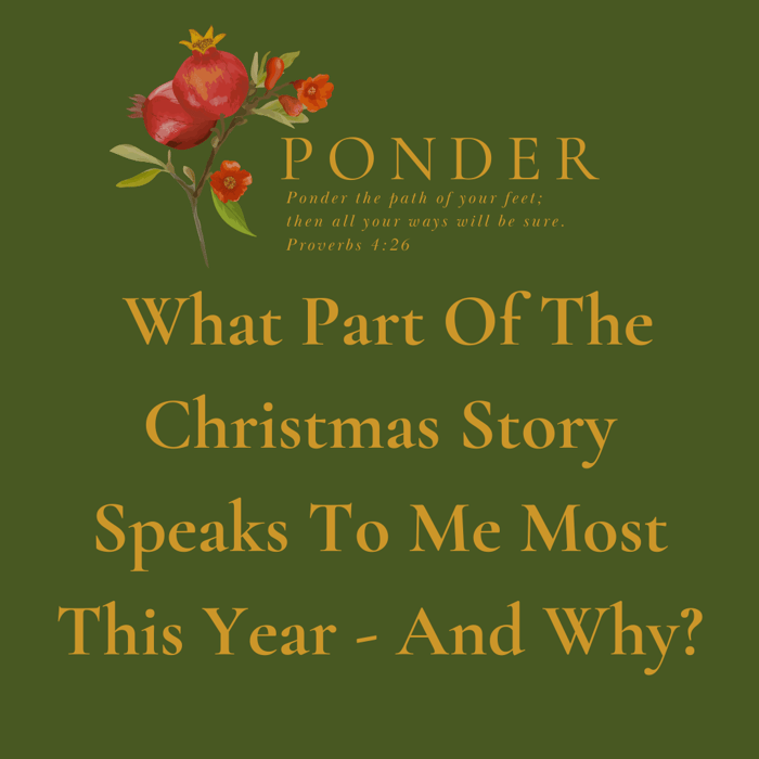 Ponder: What Part Of The Christmas Story Speaks To Me Most This Year - And Why?