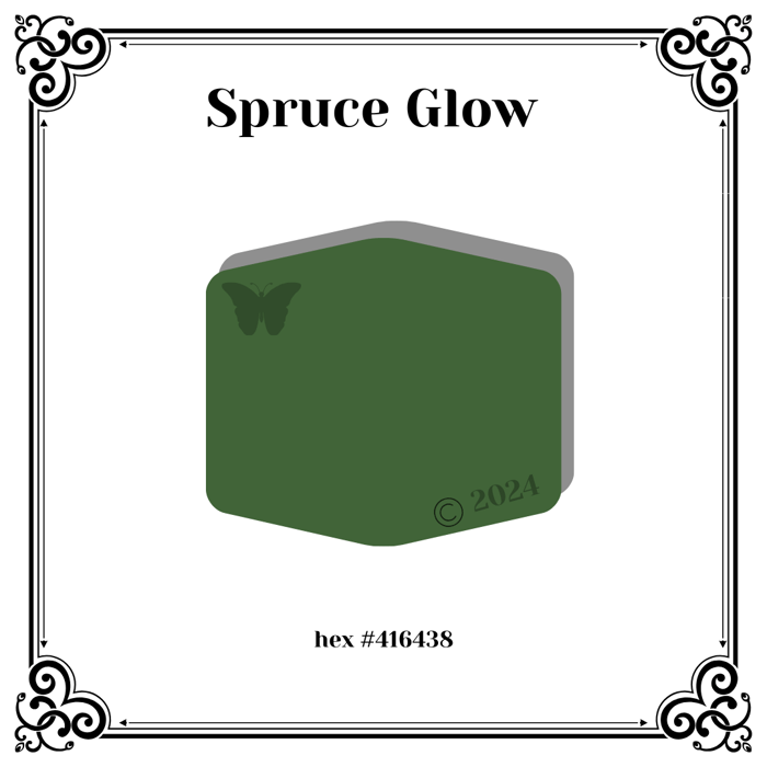 The beautiful deep green of Spruce Glow.