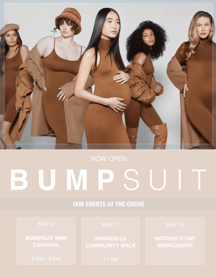Bumpsuit Events at the Grove POP-UP