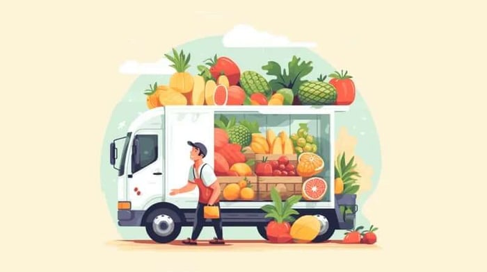 Produce Delivery Illustration