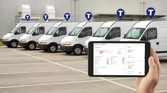 Work vans in a row Trackem Telematics Solutions