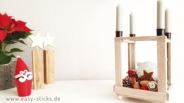 Bastelidee aus Bastelklötzchen: Adventskranz