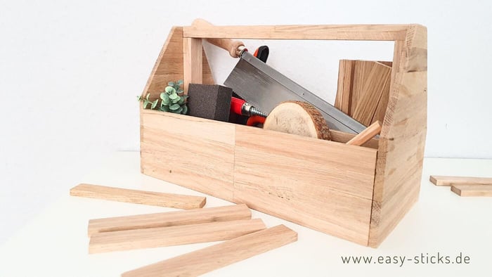 Werkzeugkiste für die Holzklötzchen aus Easy-Sticks