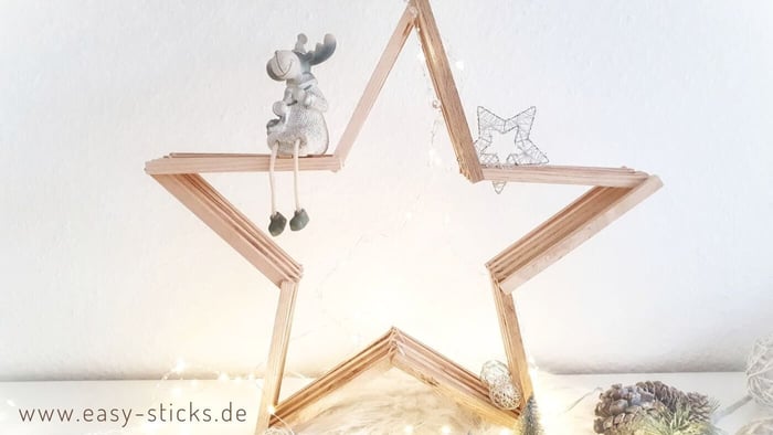 Weihnachtsstern aus Holzstäbchen zum Basteln