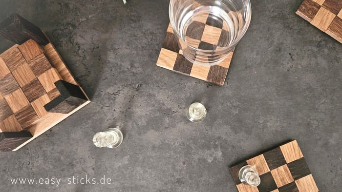 Untersetzer aus Holzklötzchen - Resteverwertung
