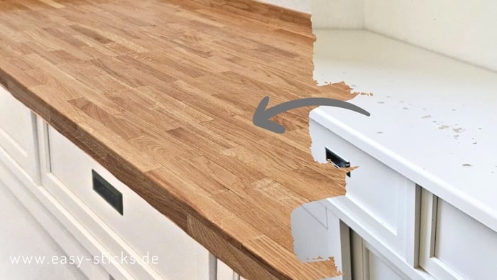 Arbeitsplatte mit Easy-Sticks verkleiden – aus alt mach neu