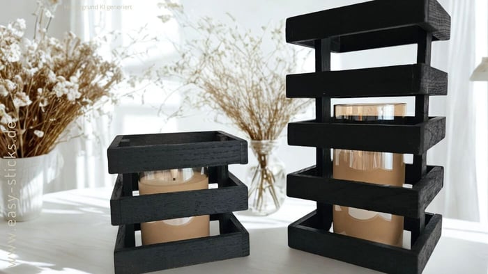 DIY Windlicht aus Easy-Sticks im modernen Look
