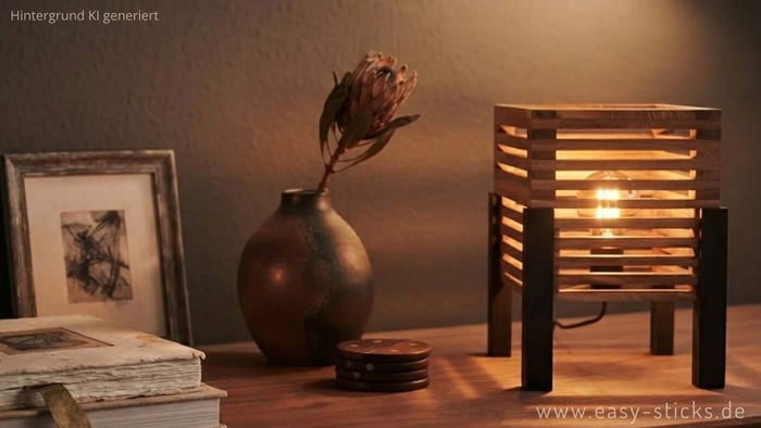 In unserer Schritt-für-Schritt-Anleitung zeigen wir, wie man eine moderne Japandi Tischlampe selber bauen kann.