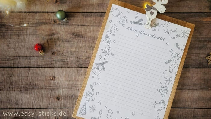 Der Wunschzettel aus Bastelklötzchen