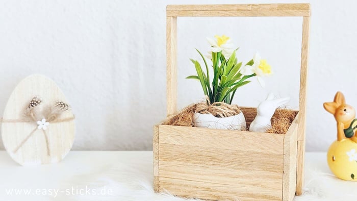 Easy-Sticks DIY Bastelidee: Ein zauberhafter Korb mit Henkel