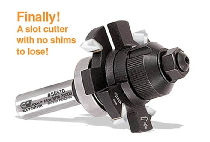 E-Z Dial einstellbarer Schlitzfräser - die Dado-Klinge der Router-Bits